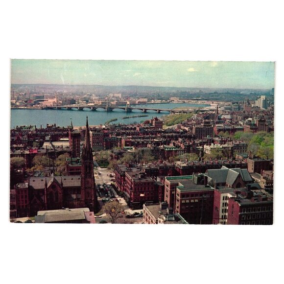 Vintage Boston Postcard John Hancock Building West Boston Bridge City Cambridge - Picture 1 of 2